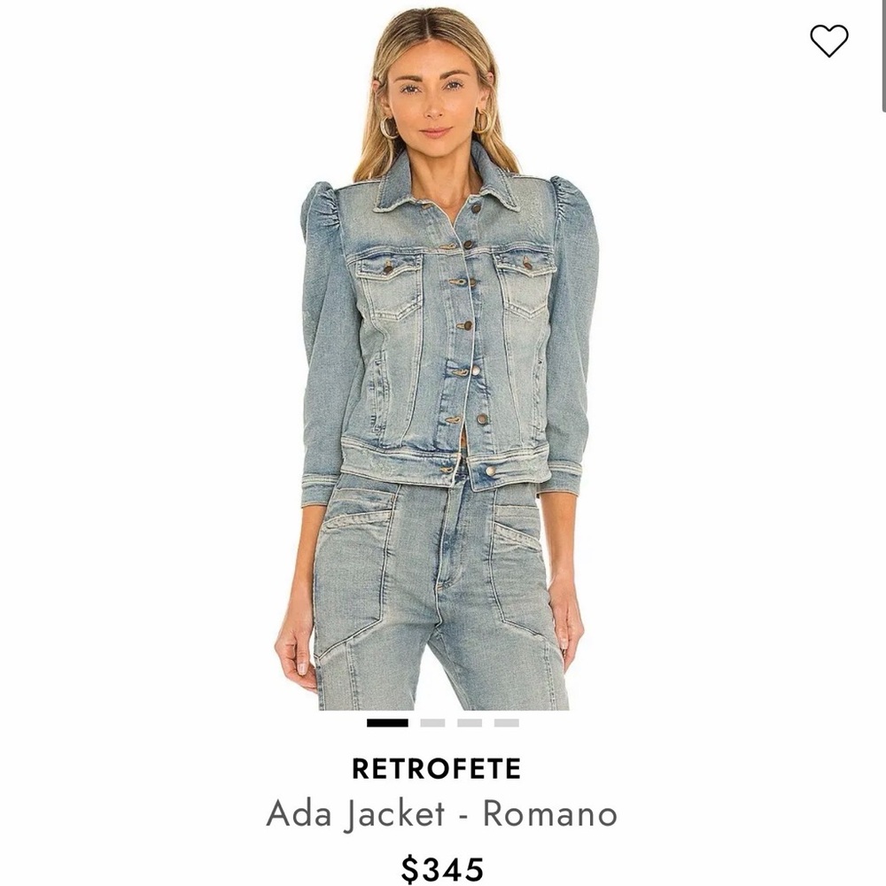 Retrofete Puff-Sleeve Denim Jacket in Light Blue